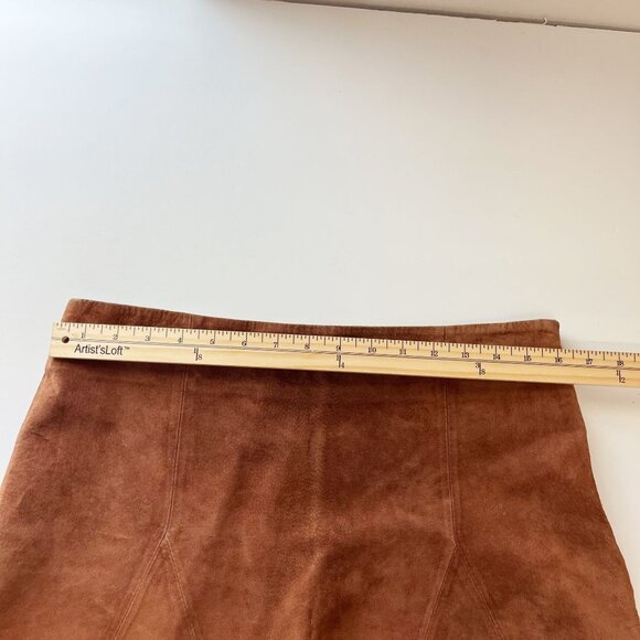Kookai Brushed Pigskin Leather Mini Skirt Y2K - Size 42, US 10 - Picture 6 of 7